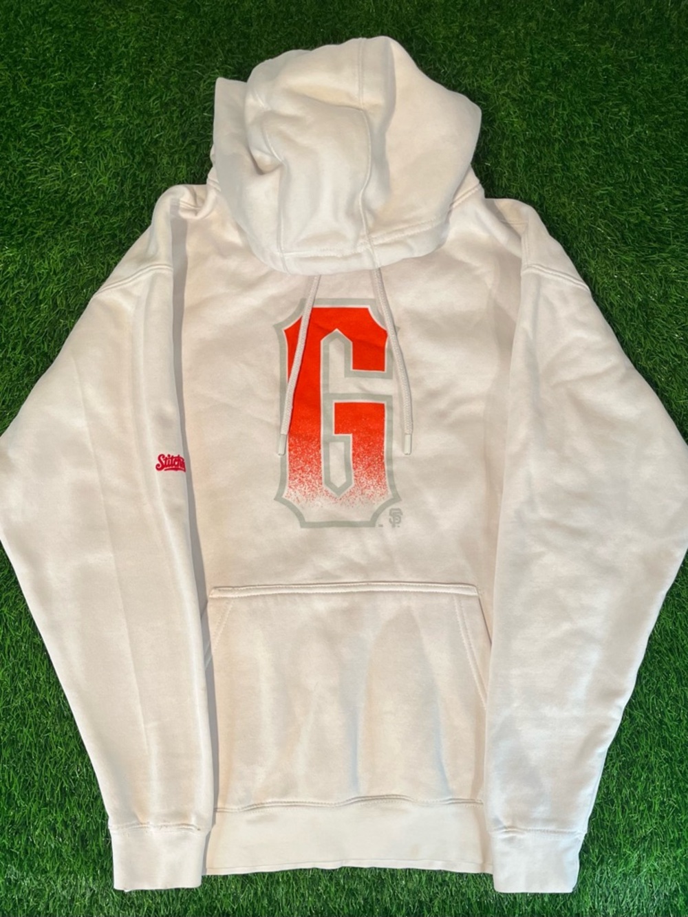 MLB x Stiches San Francisco City Connect White Hoodie Sweatshirt Womens Size M